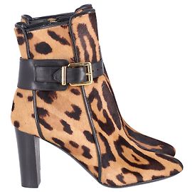 Botines Balmain con Hebilla en Animal Print Pony Hair Otro
