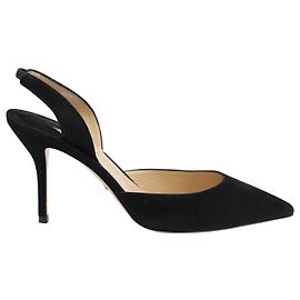 Paul Andrew Sling Back Pumps in Black Suede Black