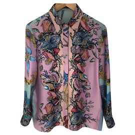 Gianni Versace Versace Camisa de seda con estampado Tresor de la Mer Multicolor