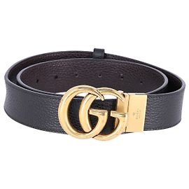 Gucci GG Marmont Reversible Belt in Black Leather Black