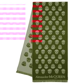 Alexander Mcqueen-Reversible Ups Scarf in Pink Wool-Pink
