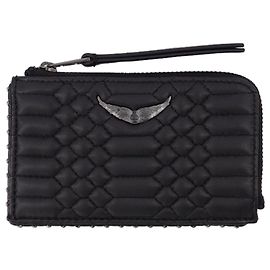 Zadig & Voltaire Zv Card Mat Scale en cuir noir Noir