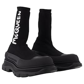 Alexander Mcqueen-Sock Boots in Black-Black