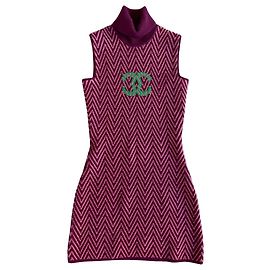 Chanel CC Kleid Lila Kaschmir Lila