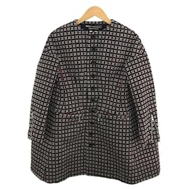 Junya Watanabe-JUNYA WATANABE COMME des GARCONS Collarless coat/wool/black/whole pattern-Black