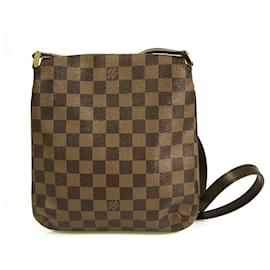 Louis Vuitton-LOUIS VUITTON Pochette Damier Ebene Brown Messenger Bag Crossbody-Brown