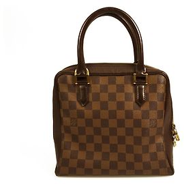 LOUIS VUITTON Borsa a mano Brera Damier Ebene marrone con manici foderati in pelle Marrone