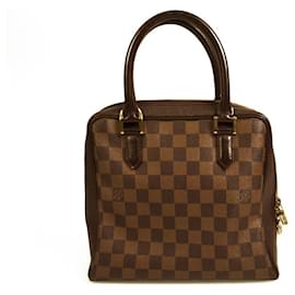 Louis Vuitton-LOUIS VUITTON Brera Damier Ebene Brown Hand Bag with lined leather handles-Brown