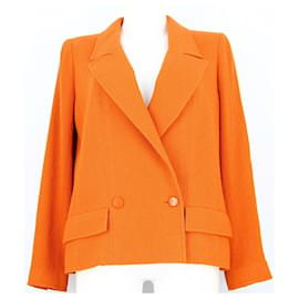 Chanel-Chanel orange wool jacket-Orange