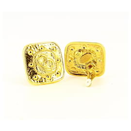 Chanel-1994 Chanel golden earrings-Golden