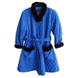 Yves Saint Laurent-Manteaux, Vêtements d'extérieur-Noir,Bleu