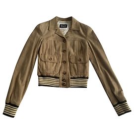 Dolce & Gabbana Jaqueta de couro de cabra bege Bege