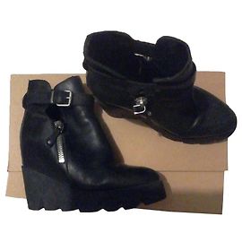 Botines Ash de piel negra 38 Negro