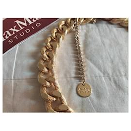 Max Mara-MAX MARA'S Collana in metallo con catena dorata-D'oro