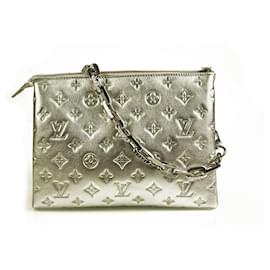 Louis Vuitton-Louis Vuitton Limited Edition Coussin Monogram Embossed Puffy PM Silver Lambskin Shoulder bag-Silvery