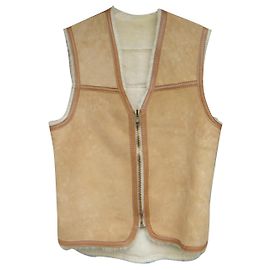 Autre Marque Vintage Lammfellweste Größe M Beige