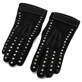 LOEWE studded leather gloves Black