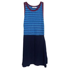 Robe Sandro Bleu Marine en Viscose Bleu Marine