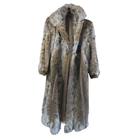 Autre Marque-Lujoso abrigo de piel de lince-Multicolor