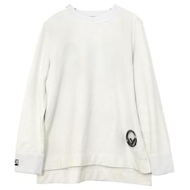 Fendi-Fendi Badge Front Logo Back Sweatshirt-Cream