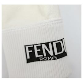 Fendi-Fendi Badge Front Logo Back Sweatshirt-Cream