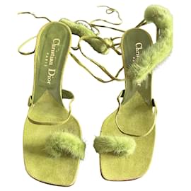 Christian Dior-AH sandálias de passarela de alta costura97/98 Dior x Galliano-Verde