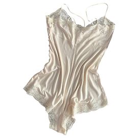 Christian Dior jumpsuit in silk jersey encrusted with lace Eggshell