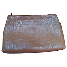 Trussardi clutch bag Cognac