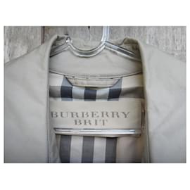 Burberry Brit-Trench coat masculino Burberry Brit tamanho G-Cinza