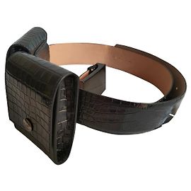 MAX MARA nuevo cinturón de cuero real Negro