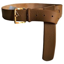 MAX MARA novo cinto de couro martelado real Bege