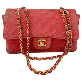 Chanel-Vintage Denim Timeless bag-Red,Gold hardware