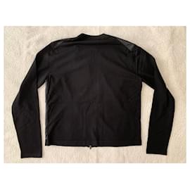 Moncler-Black wool zip cardigan-Black