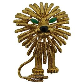 VAN CLEEF & ARPELS  18K Oro Broche Crisoprasa Colgante Multicolor
