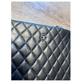 Chanel-Bolsos de embrague-Negro,Hardware de plata
