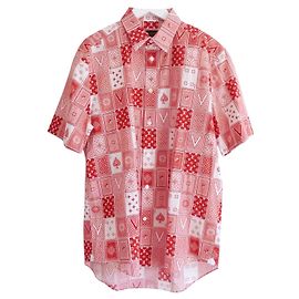 Louis Vuitton 2018 Maglietta a maniche corte con stampa Carte da gioco/Poker Rosso
