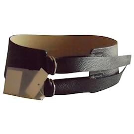 Sportmax-SPORTMAX brand new real leather bustier belt.-Black