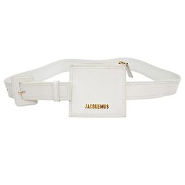 Jacquemus La Ceinture Carree Ledergürtel in Weiß L Weiß Gold hardware