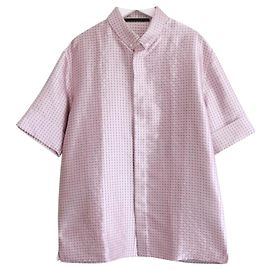 Haider Ackermann-SS17 Rosafarbenes Jacquard-Kurzarmhemd Pink