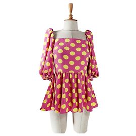 Autre Marque Stine Goya Pink Polka Dot Top Pink