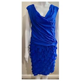 Diane Von Furstenberg-Vestido de seda persia azul celeste DvF, super deslumbrante-Azul