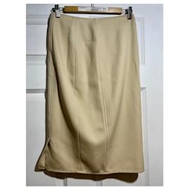 Christian Dior-Christian Dior beige vintage wool skirt-Beige
