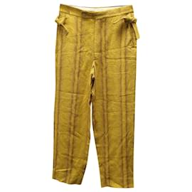 Johnnie Boden-Pantaloni Bode Psychedelic Wave in lino giallo-Giallo