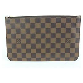 Louis Vuitton-Damier Ebene Neverfull Pochette MM ou GM Zip Pouch Clutch-Outro