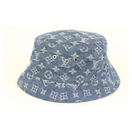 Louis Vuitton-Size 58 Monogram Denim Esential Bucket Hat 56LK322S-Other
