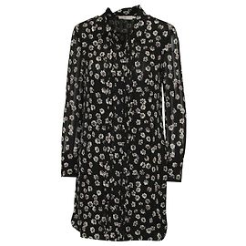 Abito chemisier a fiori Tory Burch Avery in seta nera Nero