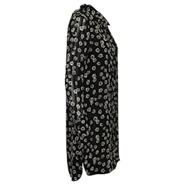 Tory Burch-Tory Burch Robe chemise à fleurs Avery en soie noire-Noir