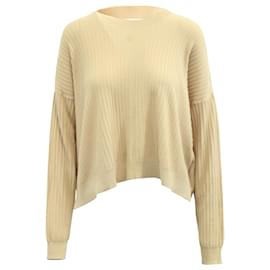 Autre Marque-Acne Studios Issy Rib Long Sleeve Top in Beige Cotton-Beige