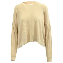 Autre Marque-Acne Studios Issy Rib Long Sleeve Top in Beige Cotton-Brown,Beige