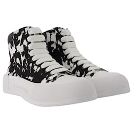 Alexander Mcqueen-Deck Sneaker High  in Multicolour Leather-Multiple colors